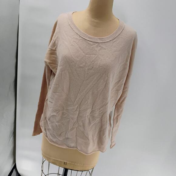 VINCE Beige Wool/Cashmere Sweater W/Silk Sheath Crew Neck Women's Size S - Picture 4 of 13